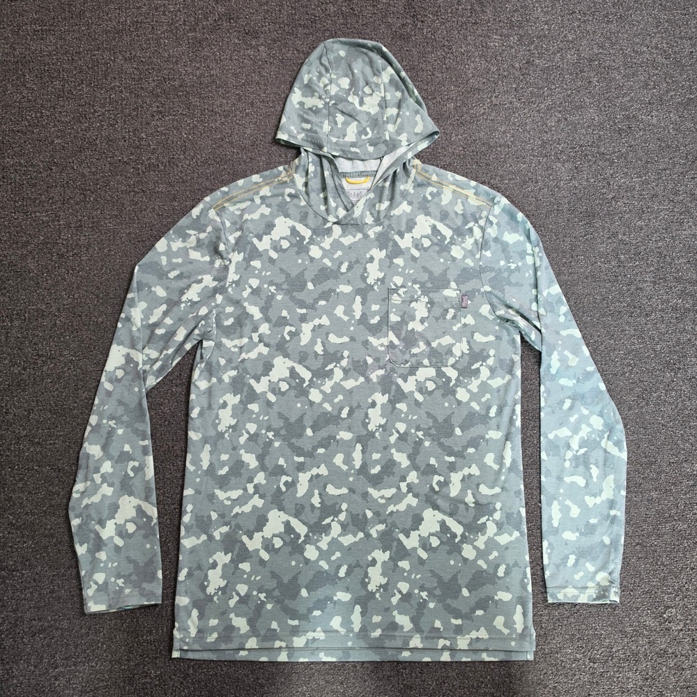 Marsh Wear Buxton Hoodie Gray Green Camo Mens Medium Performance Long Sleeve